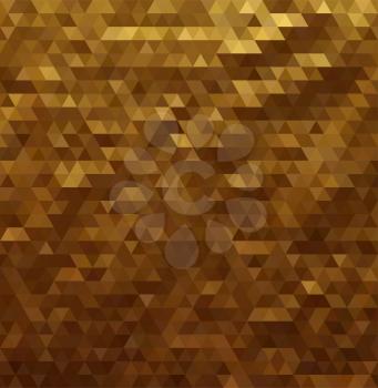 Vector Abstract geometricbackground with golden triangle pattern . No transparent, no gradient