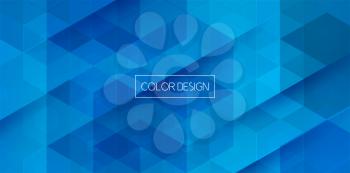 Vector Abstract geometric background. Template brochure design. Color hexagon shape. Blue color