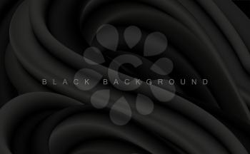 Vector Black Abstract artistic background for design. Dark turbulent liquid. Fluid Abstract artistic element for design