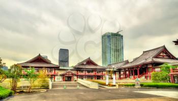 View of Zojo-ji Temple in Tokyo, Japan