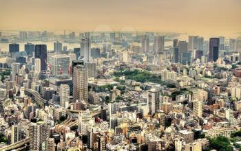 Aerial view of Tokyo, the capital of Japan
