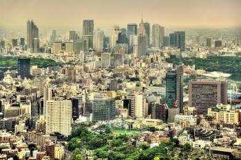 Aerial view of Tokyo, the capital of Japan
