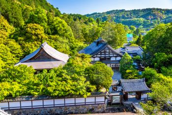 View of Tenjuan Garden in Kyoto, Japan