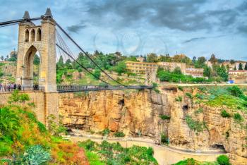 Sidi M'Cid Bridge across the Rhummel River Canyon in Constantine - Algeria, North Africa