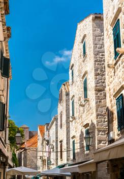 Traditional buildings in the old town of Dubrovnik in Croatia
