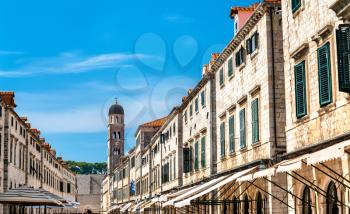 Buildings on Stradun, the main street of Dubrovnik in Croatia
