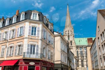 Historic buildings in Chartres, the Eure-et-Loir department of France