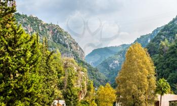 Mountains near the Jeita Grotto in Lebanon. The Middle East