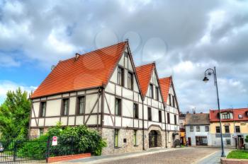 Traditional houses in Bydgoszcz, the Kuyavian-Pomeranian Voivodeship of Poland