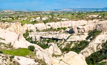 Spectacular landscape of Goreme Valley in Cappadocia, Turkey