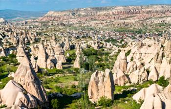 Fairy Chimney rock formations of Goreme Valley in Cappadocia, Turkey