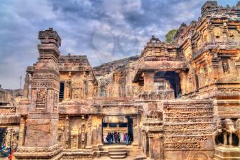 The Kailasa temple, cave 16 in Ellora complex. A UNESCO world heritage site in Maharashtra, India