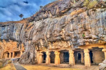 Janavasa, cave 25 and Gopi Lena, cave 26, at the Ellora complex. A UNESCO world heritage site in Maharashtra, India