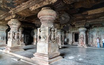 Interior of Indra Sabha temple at Ellora Caves - Maharashtra, India