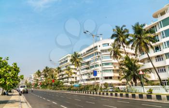 Buildings on Marine Drive in Mumbai - Maharashtra, India