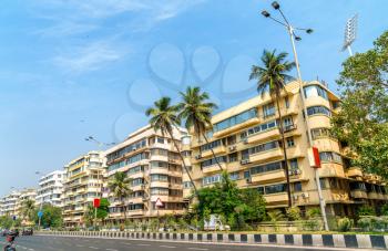 Buildings on Marine Drive in Mumbai - Maharashtra, India