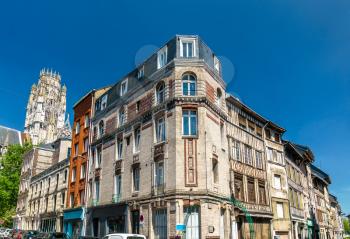 Traditional buildings in the old town of Rouen - Normandy, France