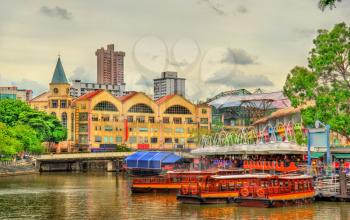 Heritage boats on the Singapore River, Singapore
