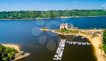 The Chateau de Val, a medieval castle on a bank of the Dordogne river in France