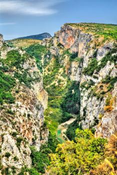 View of the Verdon Gorge, a deep canyon in Provence, France