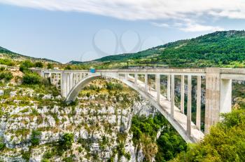 Pont de Chauliere, a bridge across the Artuby in the Verdon Gorge - Provence, France