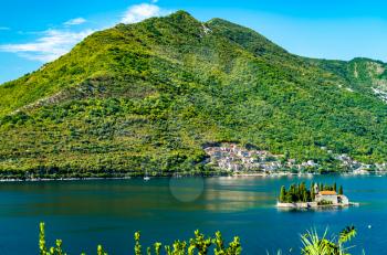 Saint George Island with a Benedictine monastery in the Bay of Kotor - Montenegro, Balkans