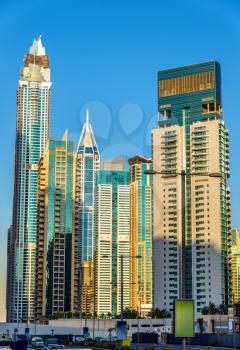 Residential towers in Dubai Marina district, UAE