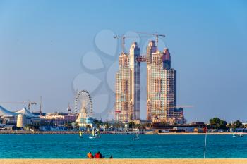 Skyscraper under construction at the Marina of Abu Dhabi