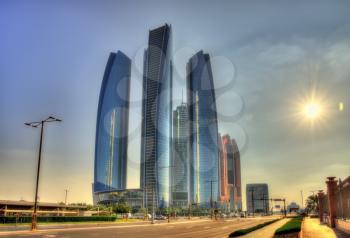 Cluster of skyscrapers in Abu Dhabi, UAE