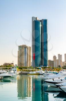 Skyscrapers at the marina of Salmiya in Kuwait, the Persian Gulf region