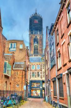 View of the Dom Tower of Utrecht, the tallest church tower in the Netherlands