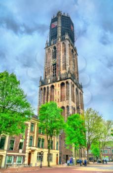 View of the Dom Tower of Utrecht, the tallest church tower in the Netherlands