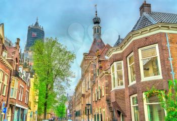 Traditional houses in the streets of Utrecht - the Netherlands