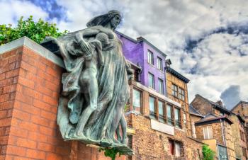 Sculpture in the old town of Liege - Belgium