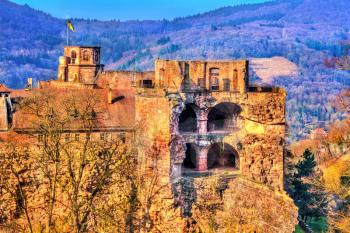 Ruins of the castle in Heidelberg, Baden-Wurttemberg state of Germany
