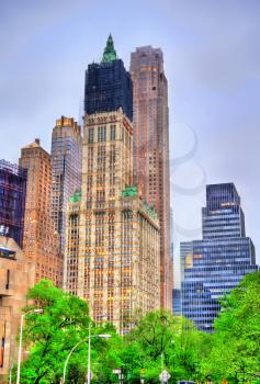 New York City, United States - May 5, 2017: View of buildings in Lower Manhattan