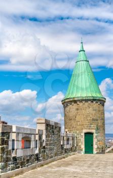 Tower of St. John Gate in Quebec City - Quebec, Canada