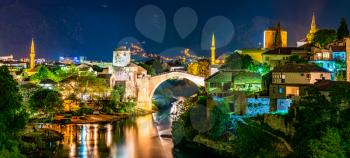 The Old Bridge in Mostar. UNESCO world heritage in Bosnia and Herzegovina