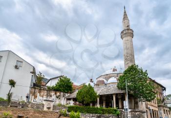 View of Koski Mehmed Pasha Mosque in Mostar, Bosnia and Herzegovina