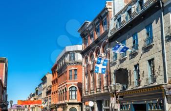 Buildings on Saint Jean Street in Quebec City - Canada