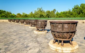 Cast-iron stoves at the Temple of Heaven in Beijing, China