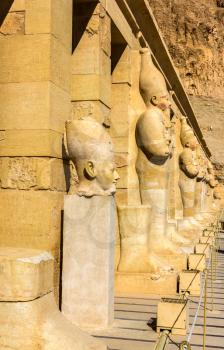 Ancient statues in the Mortuary temple of Hatshepsut - Egypt