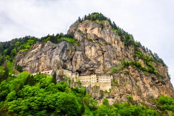 View of Sumela Monastery at Mela Mountain in Turkey