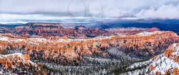 Panorama of Bryce Canyon in winter- Utah, the United States
