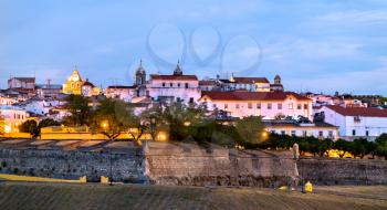 Evening skyline of Elvas. UNESCO world heritage in Portugal