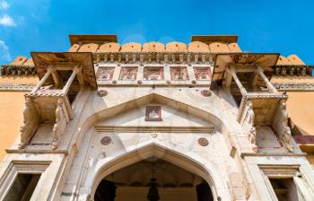 Entrance of Amer Fort in Jaipur. A major tourist attraction in Rajasthan State of India