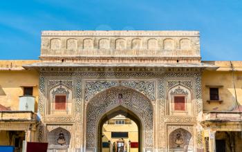 Entrance Gate of City Palace in Jaipur, Rajasthan State of India