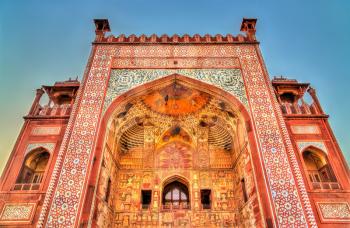 Western Gate of Sikandra Fort in Agra - Uttar Pradesh State of India