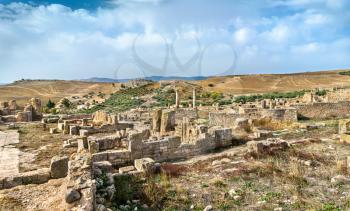 View of Dougga, an ancient Roman town in Tunisia. North Africa
