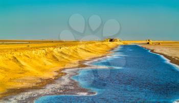 Chott el Djerid, an endorheic salt lake in Tunisia